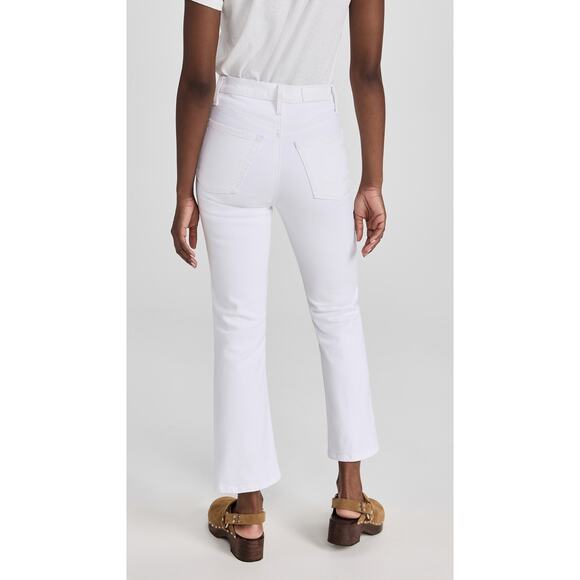 Re/Done 70s High Waisted Crop Boot Jeans White Size 29 Gently Used Quiet Luxury - Picture 2 of 9